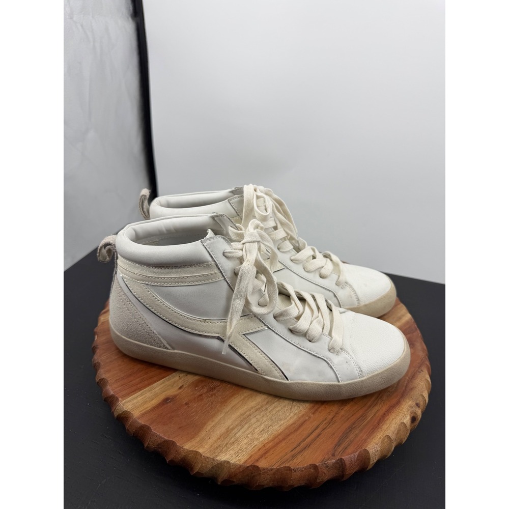 Gianni Bini Emmitt High Top Sneakers‎ Womens 9.5 White Leather Suede Lace Up